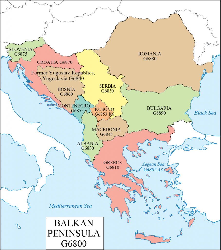 balkan peninsula on world map