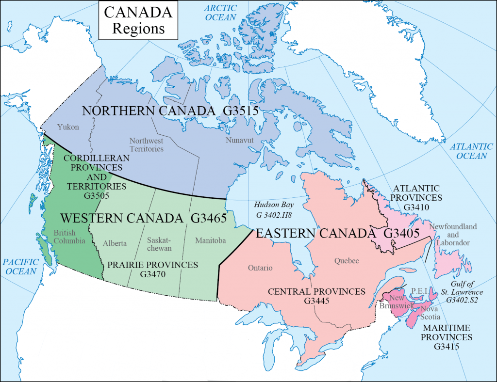 LC G Schedule Map 3: Canada Regions – Western Association of Map Libraries