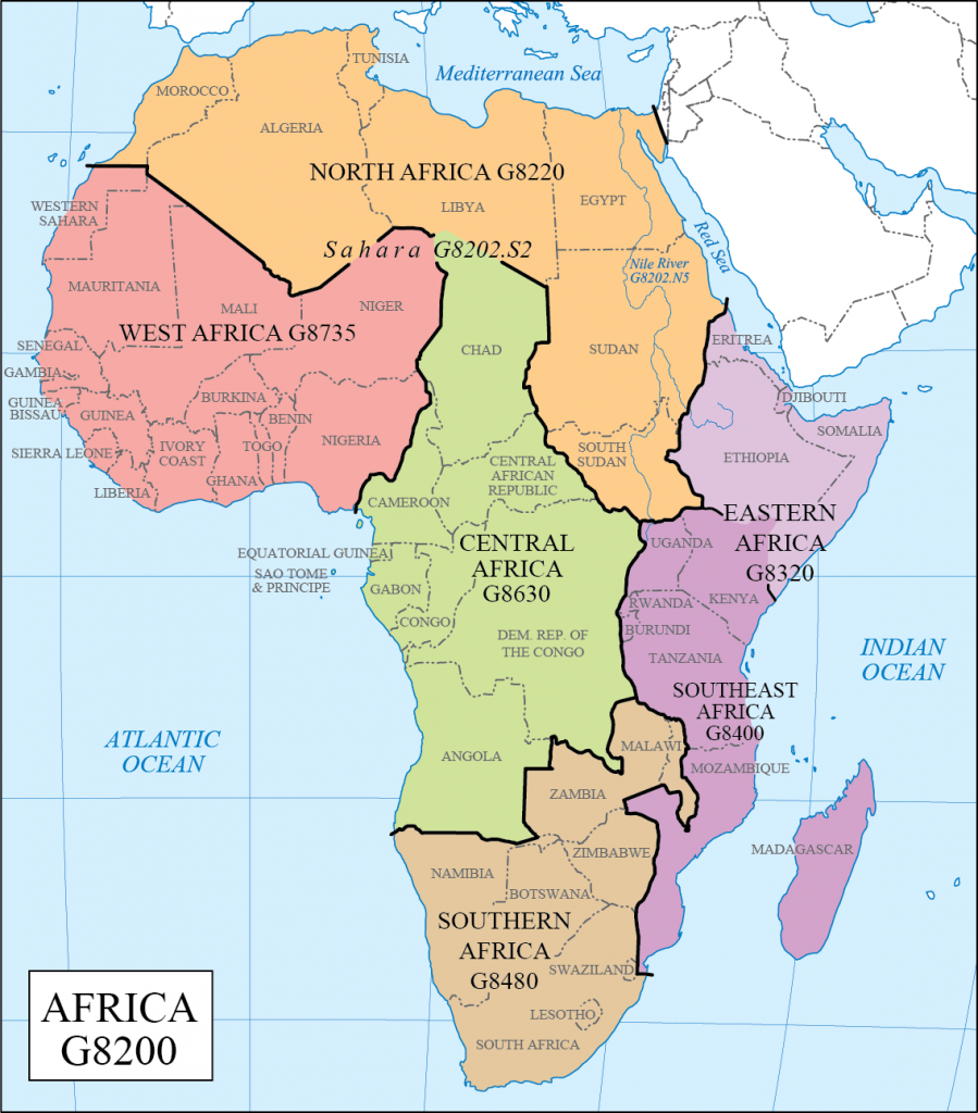Lc G Schedule Map 33 Africa Regions Western Association Of Map Libraries